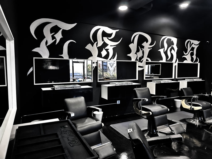 Artist workstations at Tagz Tattoo